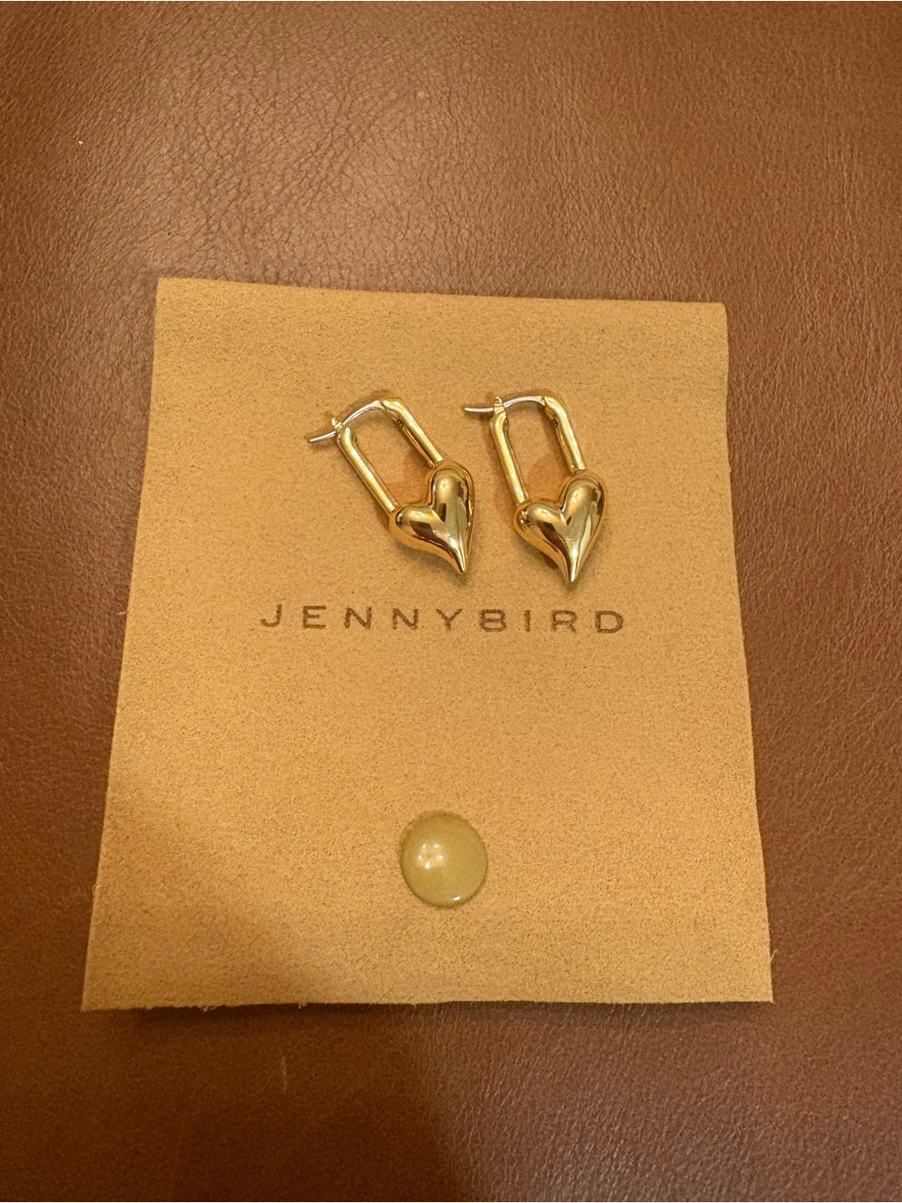 Jenny Bird Gold Padlock Heart Hinge Hoops